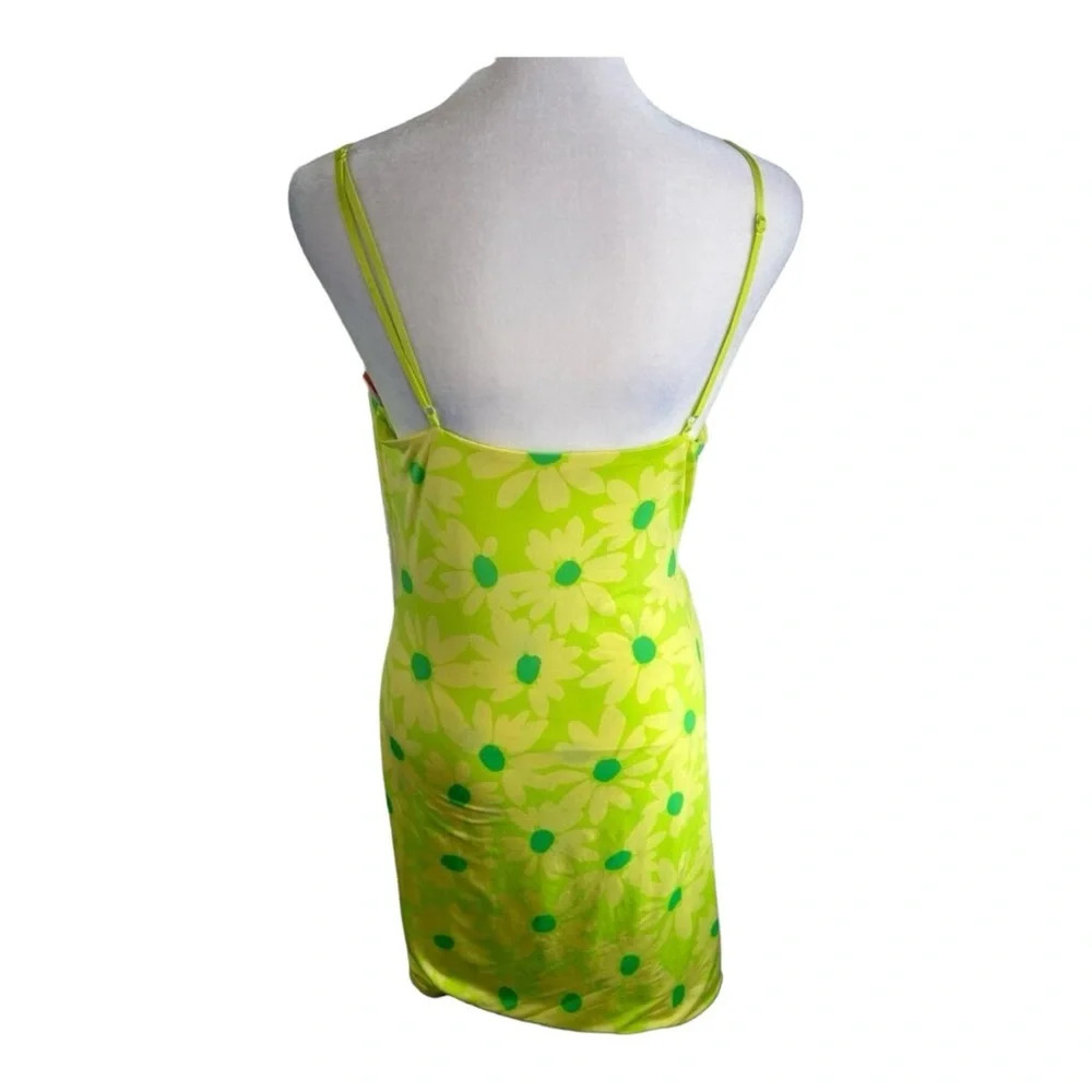 AFRM Palmetto‎ Asymmetric Mini Dress Lime Daisy Size S NWT - Picture 5 of 10